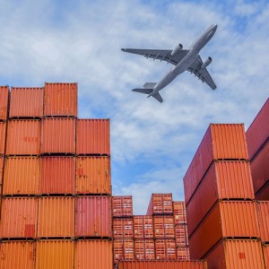 Industrial port with containers